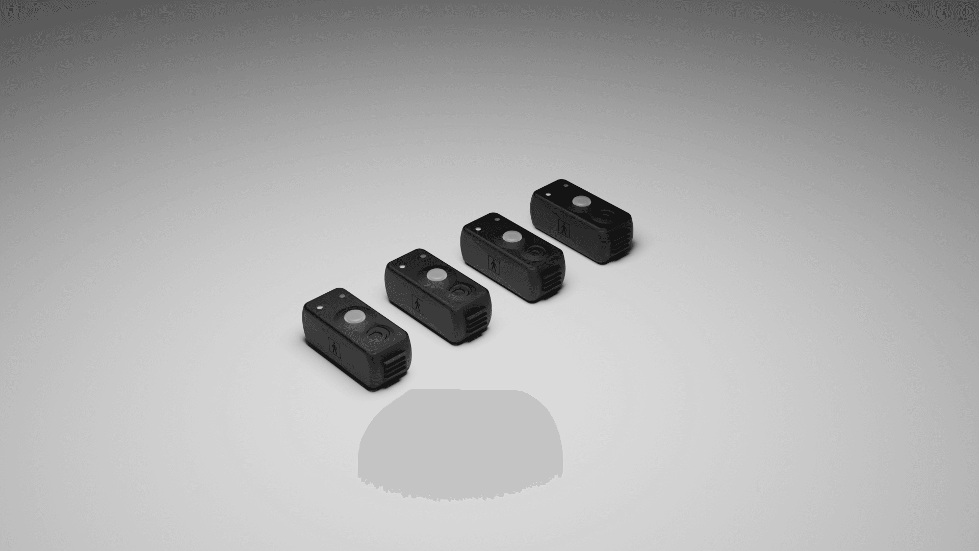 Four MyoPods wireless EMG sensors with the included 2-pad charger for multi-muscle data capture
